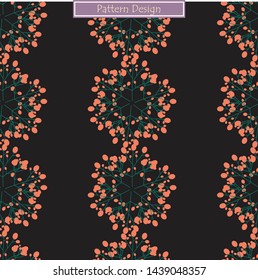 Abstract flower pattern design on black background.Use for wallpaper, template, banner, cover, fabric, textile