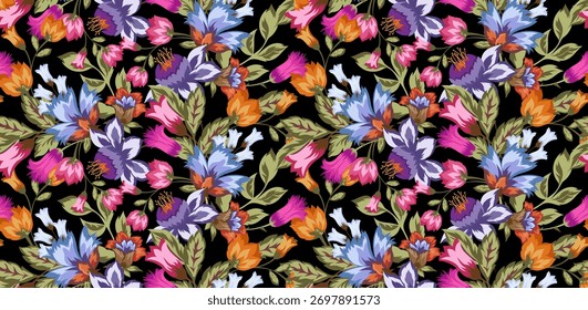 Diseño Abstractas del patrón de la flor. Patrón floral colorido sin fisuras