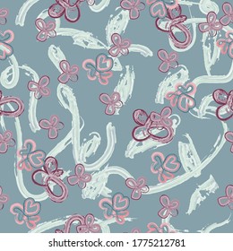 abstract flower pattern drawn with a watercolor brush.seamless pattern.vector.
