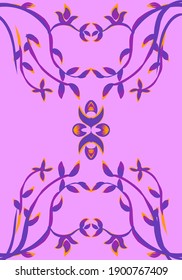 abstract flower pattern, floral design wallpaper, bright color, vector illustration,