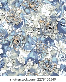 abstract flower pattern image for fabric textile