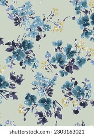 abstract flower pattern image for textile design or fabric printing