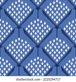 Abstract flower pattern on blue background for fashion, textile, home decor, fabric