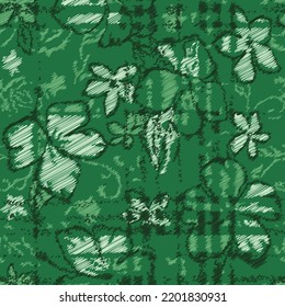 abstract flower pattern on green background