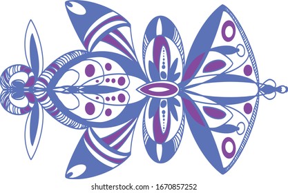 Abstract flower pattern, purple flower, surreal ornament