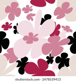 Abstract Flower Pattern With Simple Pretty, Little Floral Liberty Seamless Texture Background. Spring, Summer Romantic Blossom Flower Garden Seamless Pattern for Your Designs