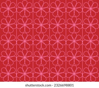abstract flower pattern, Vector Floral pattern with pink flowers on brown background