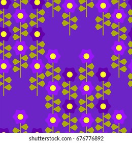 Abstract  flower pattern. Vector illustration with simple shape flowers.