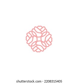 Abstract flower pattern vector logo design