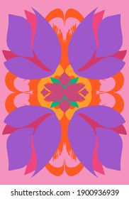 abstract flower pattern, vector wallpaper, various colors