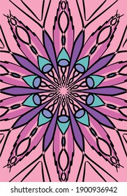 abstract flower pattern, vector wallpaper, various colors