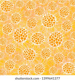 abstract flower pattern yellow and orange