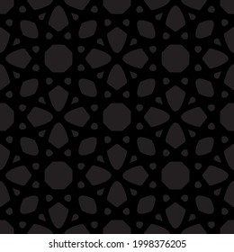 Resumen de patrones de flores sobre fondo negro, Abstract vectorial wallpaper, Seamless patrón fondo.
