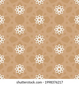 Abstract flower patterns on brown background, Abstract vector wallpaper, Seamless pattern background.