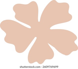 An abstract flower petal with smooth, flowing lines in a minimalist style. The organic form creates a sense of natural elegance and simplicity. Cartoon vector illustration.