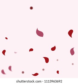 Abstract flower petals confetti background. Falling red petals decoration vector. Romantic valentines wedding celebration design for invitation card. Natural floral flying dynamic illustration design.