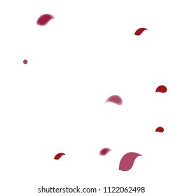 Abstract flower petals confetti background. Falling red petals decoration vector. Romantic valentines wedding celebration design for invitation card. Natural floral flying dynamic illustration design.