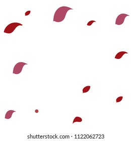 Abstract flower petals confetti background. Falling red petals decoration vector. Romantic valentines wedding celebration design for invitation card. Natural floral flying dynamic illustration design.