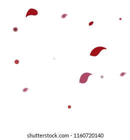 Abstract flower petals confetti background. Falling red petals decoration vector. Romantic valentines wedding celebration design for invitation card. Natural floral flying dynamic illustration design.