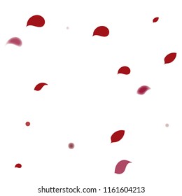 Abstract flower petals confetti background. Falling red petals decoration vector. Romantic valentines wedding celebration design for invitation card. Natural floral flying dynamic illustration design.