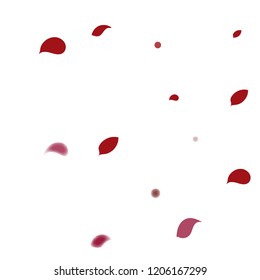 Abstract flower petals confetti background. Falling red petals decoration vector. Romantic valentines wedding celebration design for invitation card. Natural floral flying dynamic illustration design.