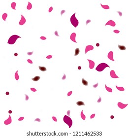 Abstract flower petals confetti background. Falling red petals decoration vector. Romantic valentines wedding celebration design for invitation card. Natural floral flying dynamic illustration design