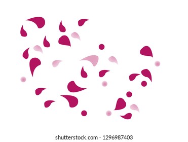 Abstract flower petals confetti background. Falling rose petals decoration vector. Romantic valentines wedding celebration design for invitation card. Natural floral flying dynamic illustration design