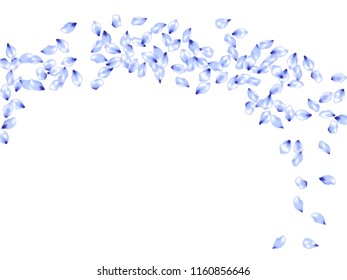 Abstract flower petals flying vector background. Spring blossom elements, cherry, peach or apple bloom petals falling windy vector design.