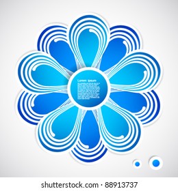 Abstract flower with petals in the form of drops. Vector background.