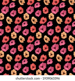 Abstract Flower poppy Seamless Pattern Background. Vector Illustration EPS10