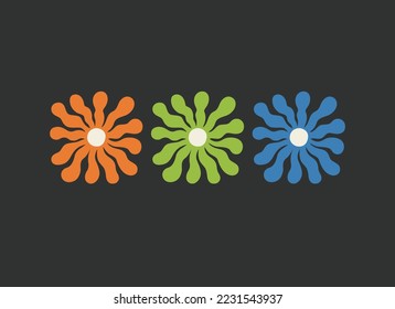 Abstract flower poster. Trendy botanical wall art, hippie style. Naive groovy funky interior decorations, paintings. Vector illustration.