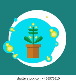 abstract flower in a pot.