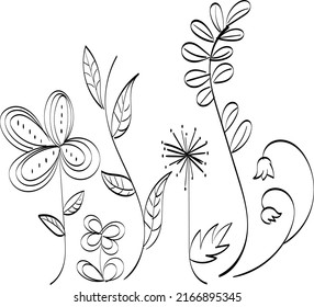 Abstract Flower. Printable flower Embroidery pattern design.
