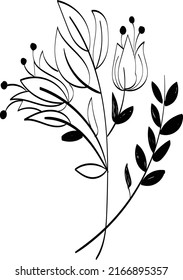 Abstract Flower. Printable flower Embroidery pattern design.