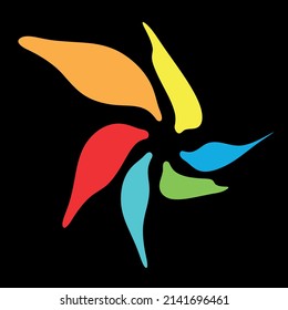 Abstract flower in rainbow colors