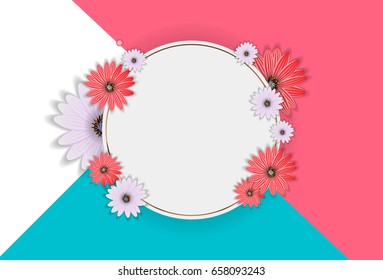 Abstract Flower Realistic Vector Frame Background. EPS10
