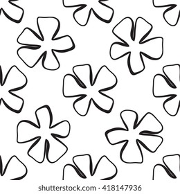 Abstract flower retro  pattern, seamless vector background. Simple vintage repeating texture. Trendy graphic with plant elements. 