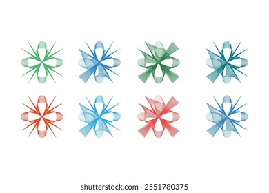 Abstract flower ribbon frame design. Design components: abstract, frame, circle, and beautiful border Isolated circular logo element on a white background Vector illustration and creative art