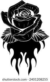 Abstract Flower rose vector outline icon. Creative Luxury Fashion logotype concept icon. Rose logo