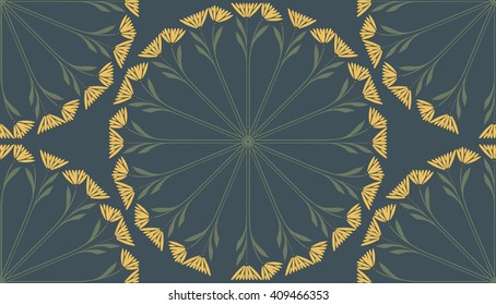 Abstract Flower round frame Pattern background. Vector ornament pattern