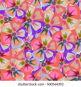 Abstract flower seamless pattern.
