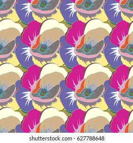 Abstract flower seamless pattern.