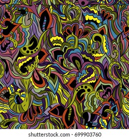 Abstract flower seamless pattern