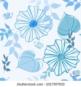 Abstract flower seamless pattern background