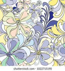 Abstract flower seamless pattern background