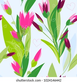Abstract flower seamless pattern background