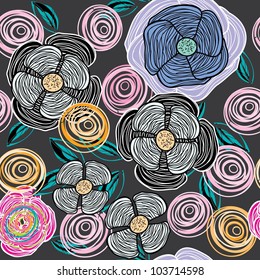 Abstract flower seamless pattern background