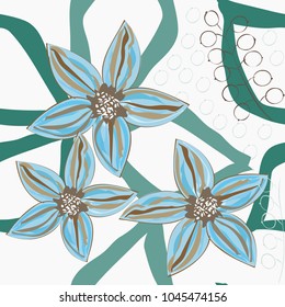 Abstract flower seamless pattern background
