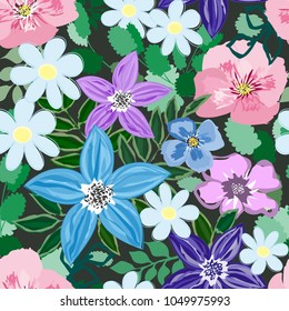 Abstract flower seamless pattern background
