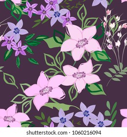 Abstract flower seamless pattern background